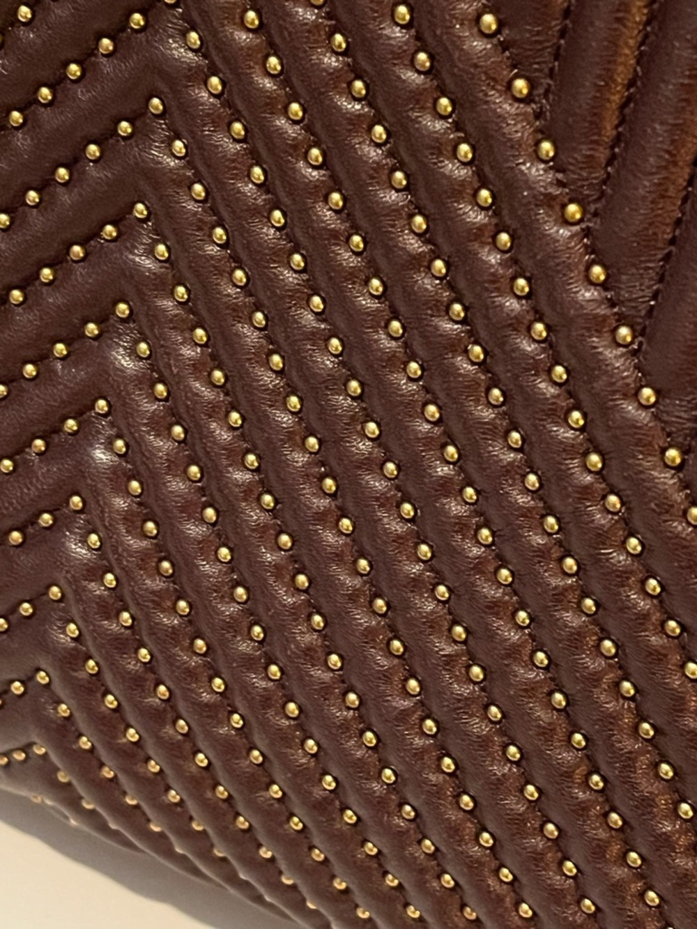 Coach Rogue 1941 Burgundy Quilted Riveted Tote with Gold Hardware - Picture 5 of 14